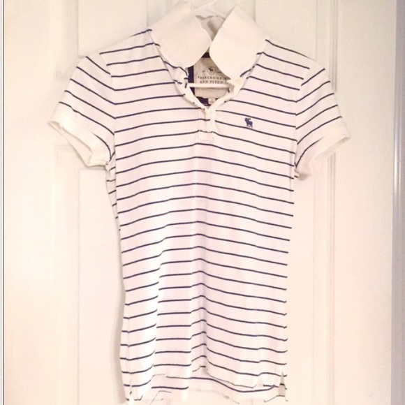 White & navy Abercrombie & Fitch polo
