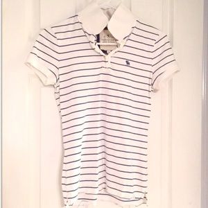 White & navy Abercrombie & Fitch polo