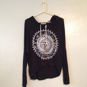 Black and White Hooded Shirt