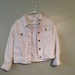 Cropped White Jean Jacket