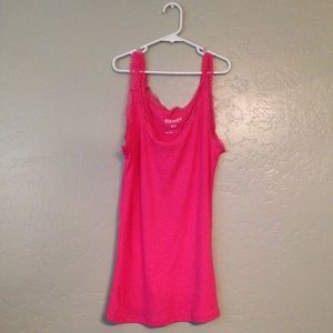 Hot Pink Old Navy Tank Top with Lace Detailing