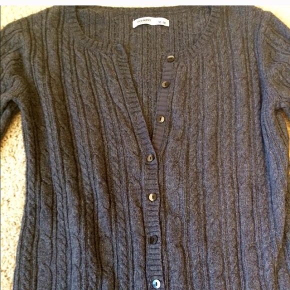 Angora hair ribbed cardigan