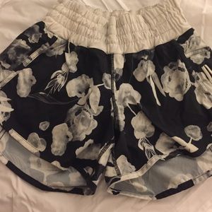 Black and white Lululemon running shorts size 8