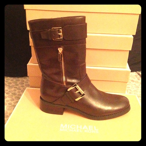 Michael Kors Shoes - NEW MICHAEL KORS DARK BROWN MOTO BOOTS