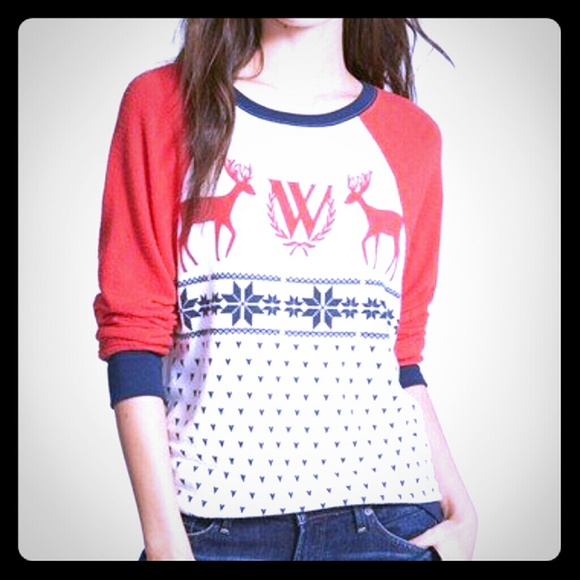 Wildfox 2 Red Reindeers Sweatshirt