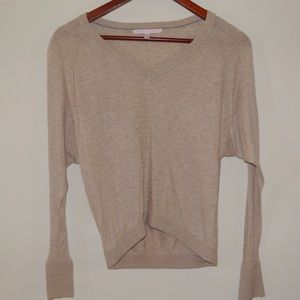 Victoria's Secret Tan High Low V-neck Sweater - XS