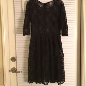 Black lace skater dress