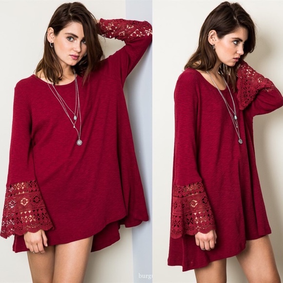 1 DAY SALE Bell Lace Sleeve Tunic Top - Picture 4 of 4