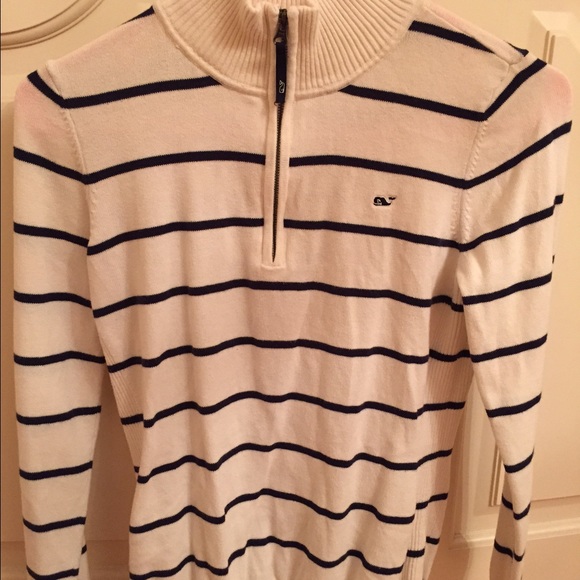 Vineyard vines stripe quarter zip and blue 1/4