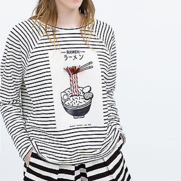 ZARA Ramen Noodle Japanese Long Sleeve Top