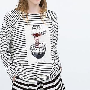 ZARA Ramen Noodle Japanese Long Sleeve Top