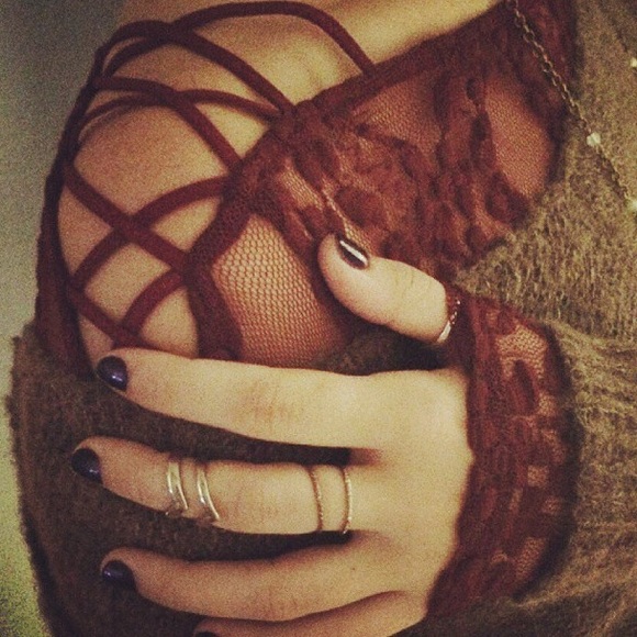 Free People Intimates criss cross layering top - Picture 2 of 5