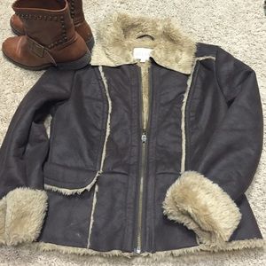 DeLiAs lined brown fur lined coat . Women's XS