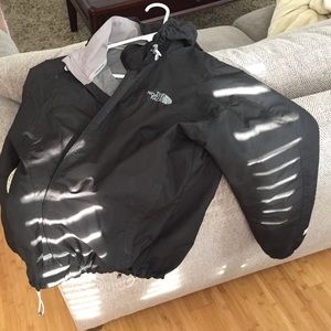 Black Northface rain jacket