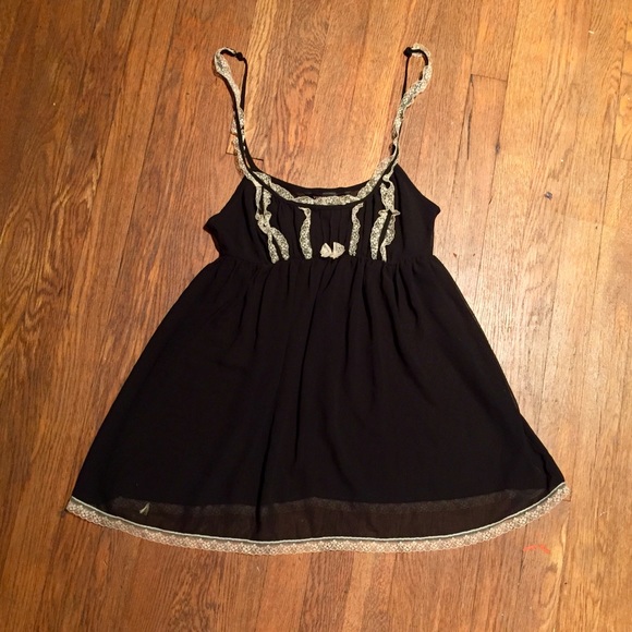 ❌SOLD❌NWOT Black/Cream Lacey Babydoll - Picture 2 of 4