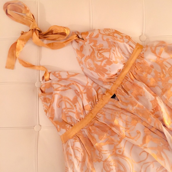 Cream and gold print dress