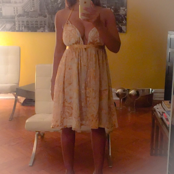 Rose Burnout Halter Dress w. Open Back - Picture 12 of 12