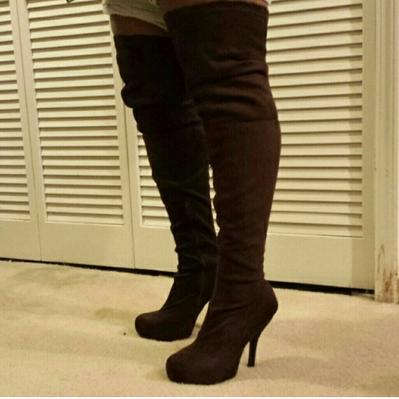 Brown Suede Thigh High Boots!