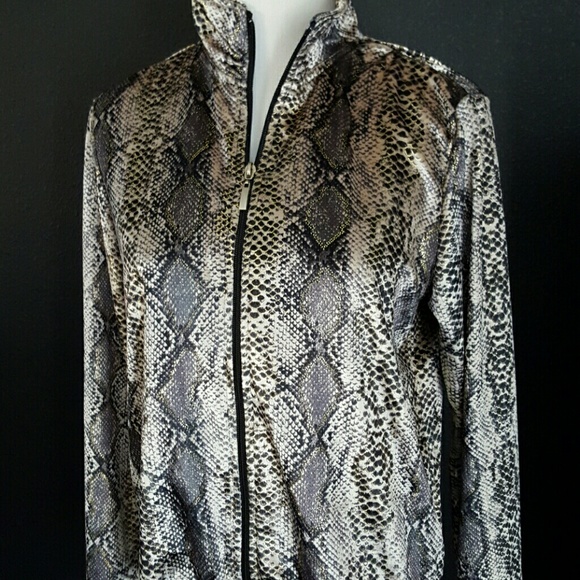 NWT Metallic Snakeskin Soft Velour Small Zip