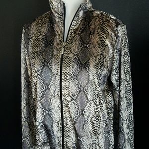 NWT Metallic Snakeskin Soft Velour Small Zip