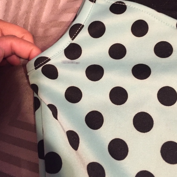 Mint green and black poke a dot dress. - Picture 2 of 4