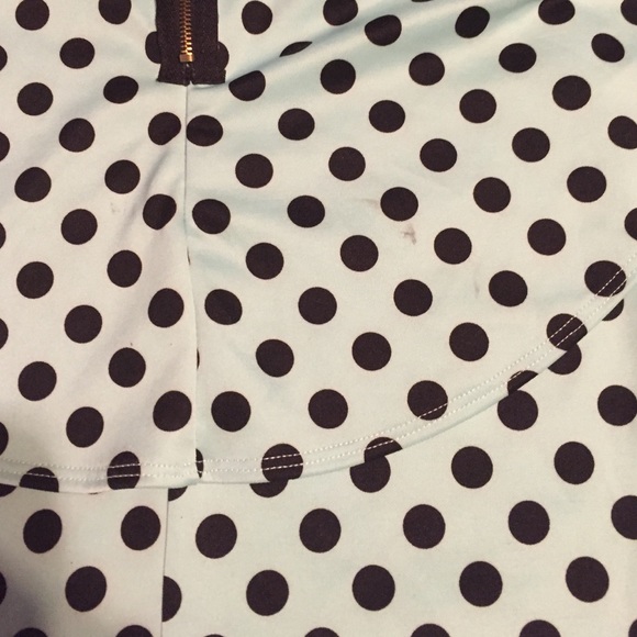 Mint green and black poke a dot dress. - Picture 4 of 4