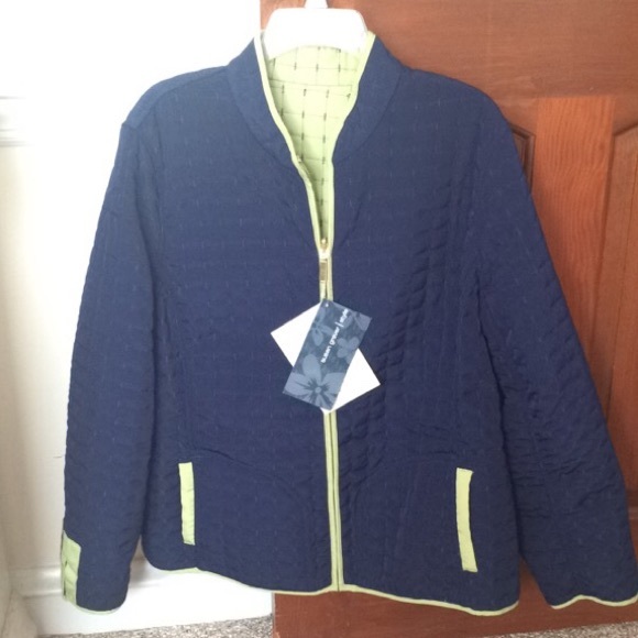 Susan Graver reversible blue to green Teflon coat