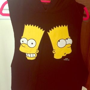 Fun and cute Bart Simpson no sleeve hoodie