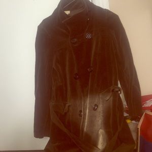 Michael Kors Fatigue Green Suede Trench coat