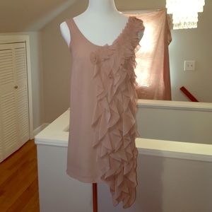 Scoop neck chiffon mini dress
