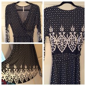 Black Faux Wrap Dress - NEW