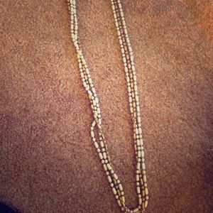 Gold and White Multi-Chain Necklace Gold and White Multi-Chain Necklace
