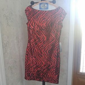 Guess red hot multi sequin dress