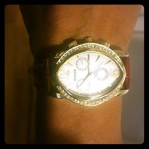 Dark Red Leather Chico's Watch