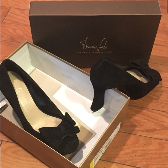 Black suede heels - barely worn!