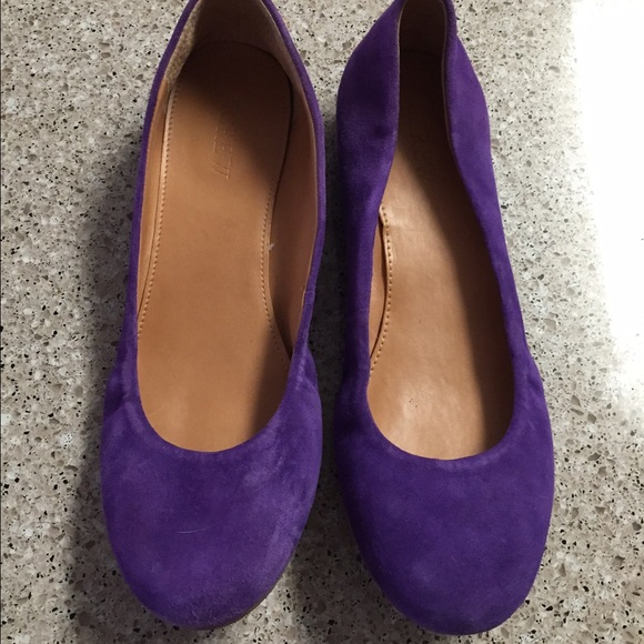 Purple suede J. CREW flats