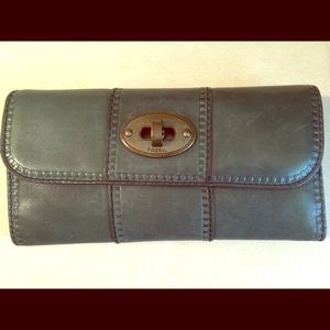 Turquoise Fossil Trifold Wallet