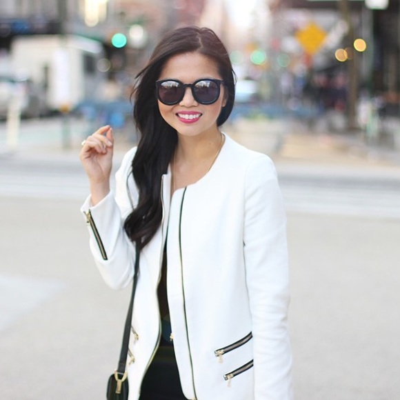 SheInside Jackets & Coats - REDUCED! White Coat with Zipper Details SheInside Jackets & Coats - REDUCED! White Coat with Zipper Details