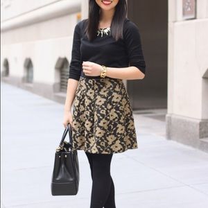 LOFT Skirts - Price Drop‼️ Gold and Black Winter Floral Skirt LOFT Skirts - Price Drop‼️ Gold and Black Winter Floral Skirt