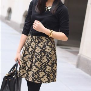 LOFT Skirts - Price Drop‼️ Gold and Black Winter Floral Skirt LOFT Skirts - Price Drop‼️ Gold and Black Winter Floral Skirt