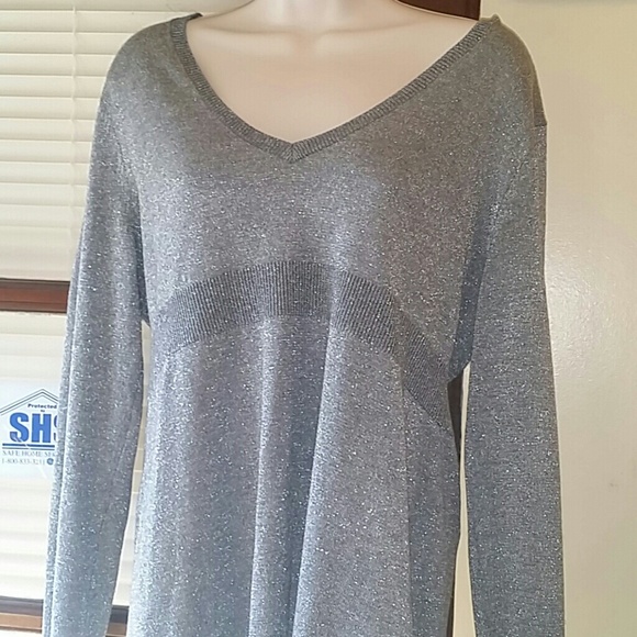 New York & Company Silver Shimmering Light Sweater - Picture 2 of 4