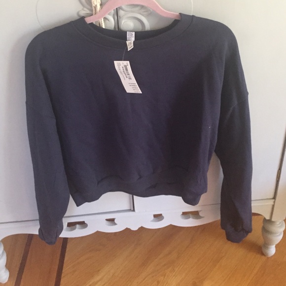 American Apparel Tops - American Apparel Navy Cropped Sweatshirt NWT!