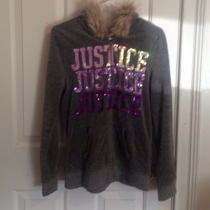 Badazzled Justice jacket furry hood