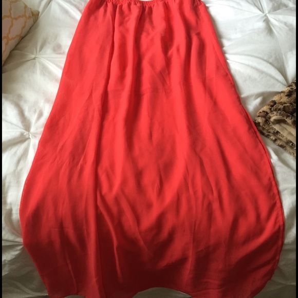 Coral maxi skirt