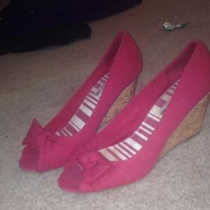 Red wedges worn once
