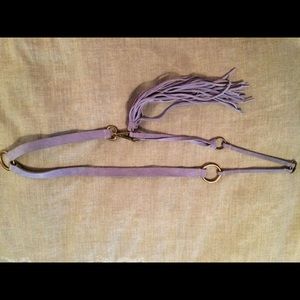 Miu Miu Blue Suede Fringe Belt