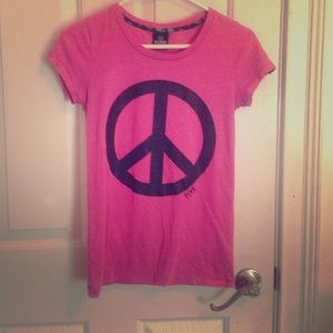 Hot pink VS peace sign tee
