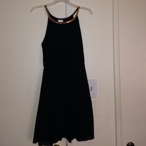 Black and gold formal dress