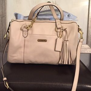 Coach cream bowler bag with should trap