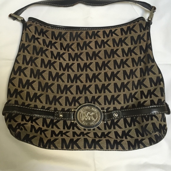 Black and Tan Michael Khors Handbag